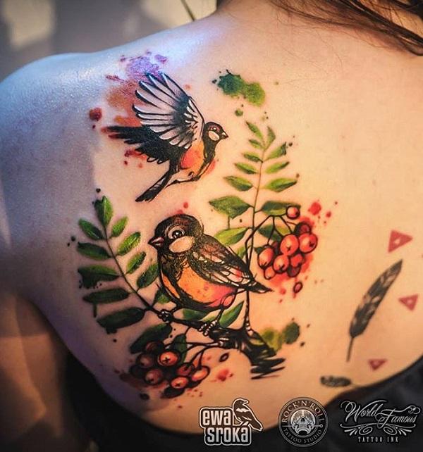Bird and Flowers Tattoo  Best Tattoo Ideas Gallery