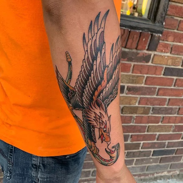 Tattoo uploaded by s41 tattoo • Bald Eagle in flight, custom forearm  realism colour • Tattoodo