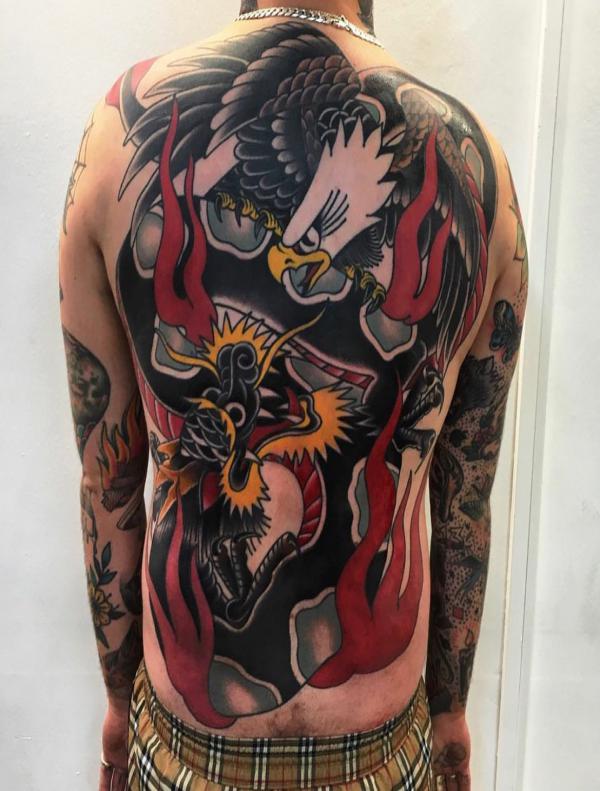 93 Stunning Back Eagle Tattoos You Should Try Now  Psycho Tats