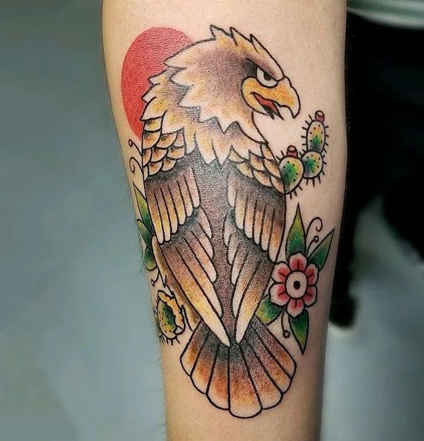 50 Traditional Eagle Tattoo Designs For Men  Old School Ideas