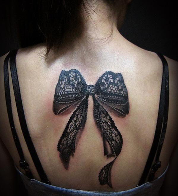 lace bow tattoo designs