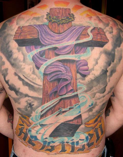 Gothic Wooden Cross Tattoo