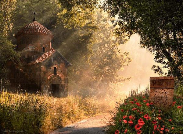 Early morning at Garmravor church by Sako Tchilingirian
