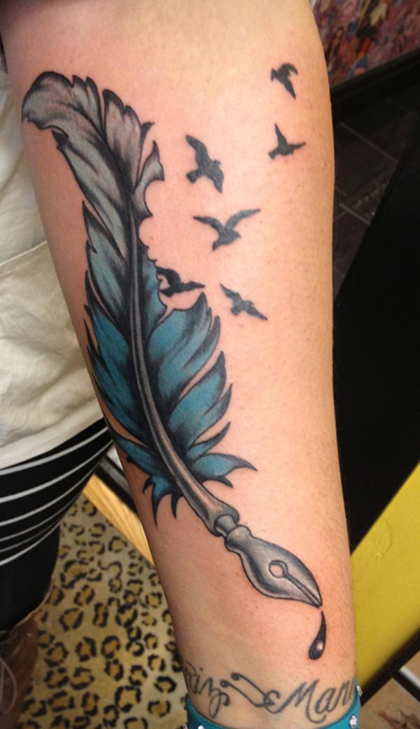 50 Beautiful Feather Tattoo Designs | Art and Design