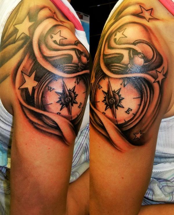 100 Awesome Compass Tattoo Designs | Cuded