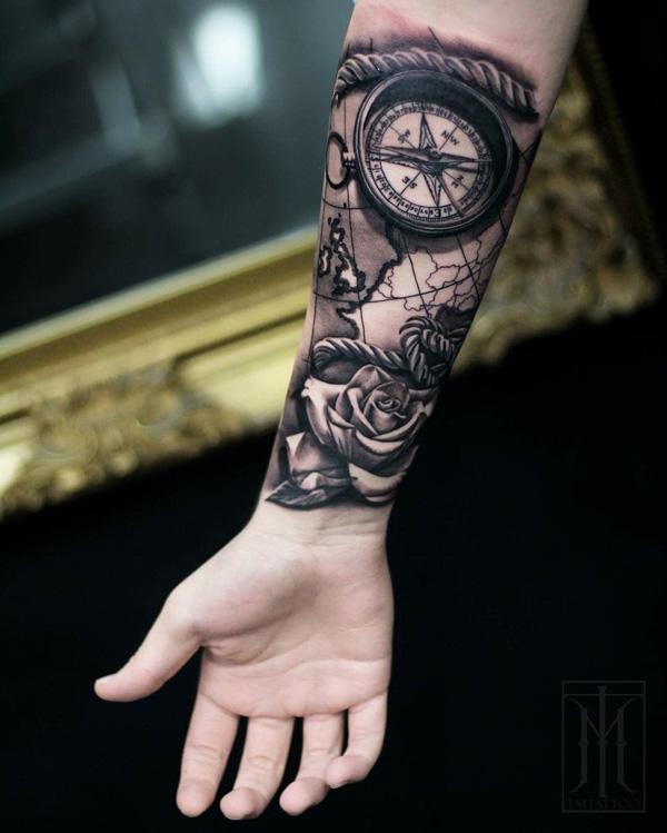 COMPASS  tattoo Work by  Karmtattoo  karmtattoo Done this  compasstattoo for more info follow karmtattoo please whatsapp or   Instagram
