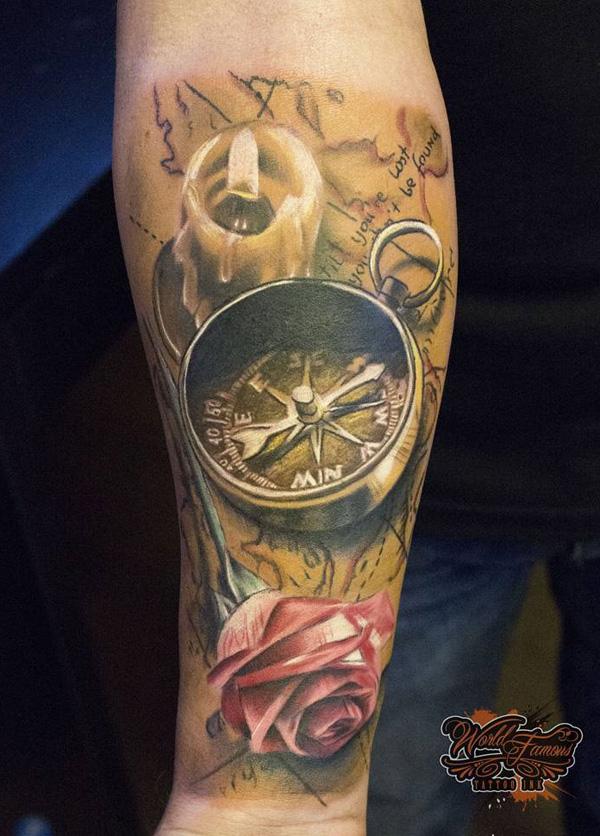 100 Awesome Compass Tattoo Designs  Art and Design