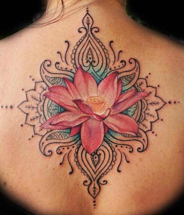hình xăm hoa sen henna