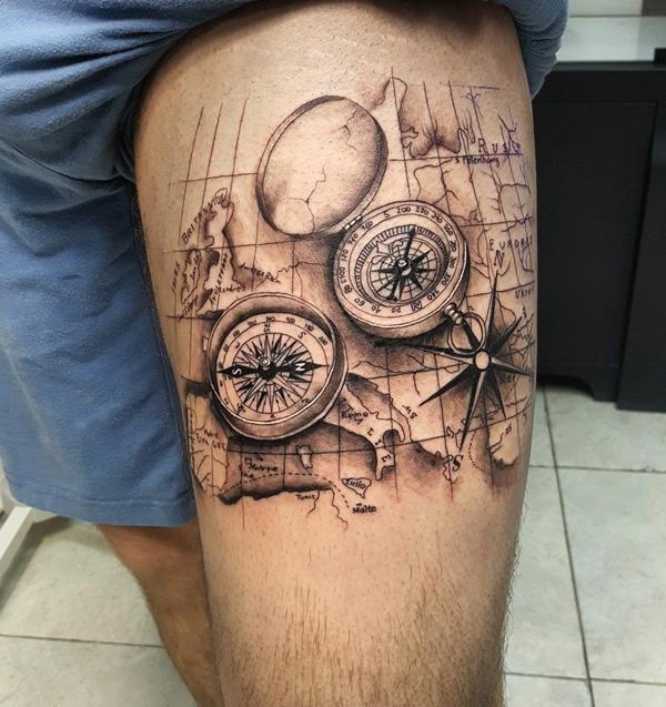 35 Amazing Compass Tattoo Designs To Try In 2023