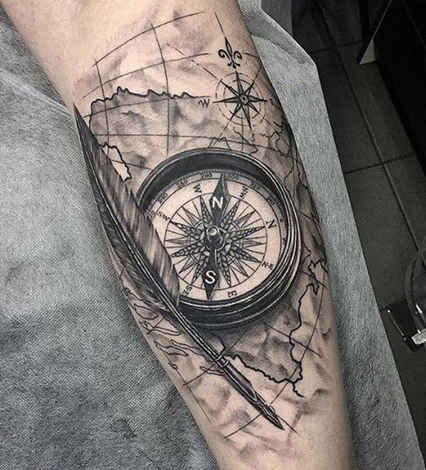 20 Cool Compass Tattoo Designs  Meaning  The Trend Spotter