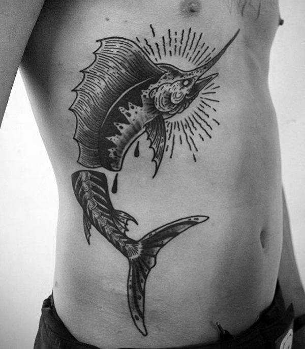 Swordfish drawing tattoo