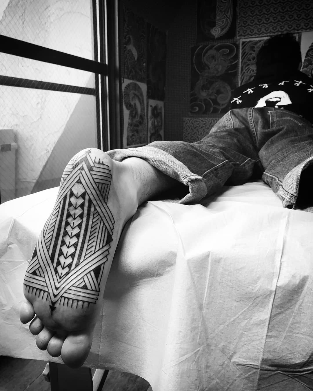 Compass and Anchor Matching Tattoo