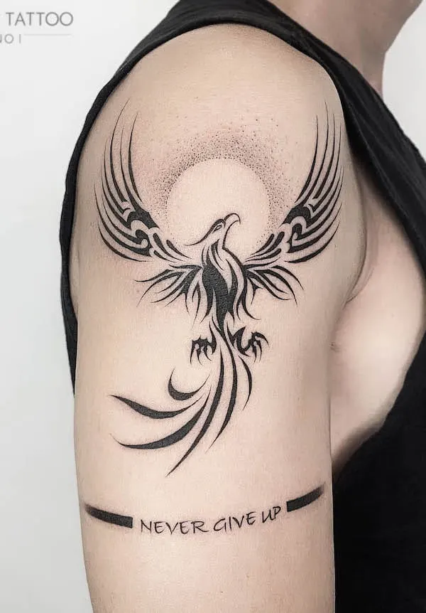 Black Phoenix tattoo sketch at theYoucom