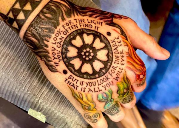 White lotus avatar tattoo with quotes