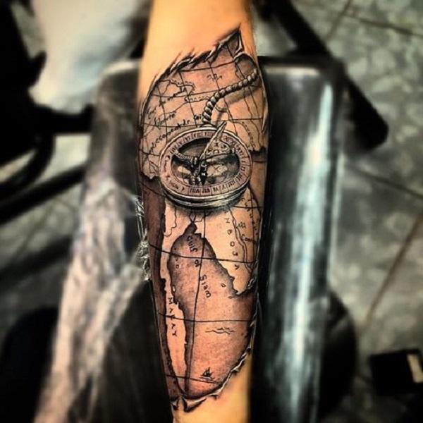 48 Best Anchor Compass Tattoos