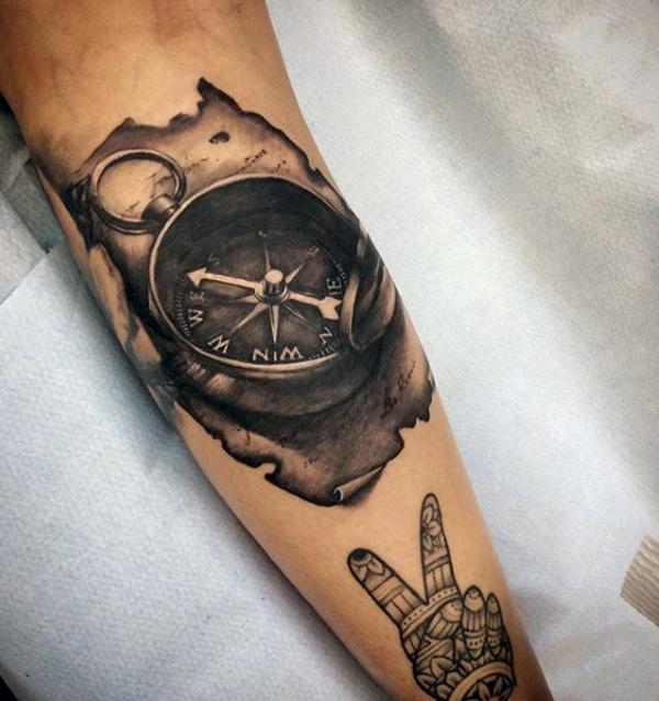 100 Awesome Compass Tattoo Designs