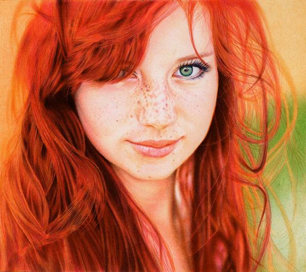 17 redhead_girl___ballpoint_pen_by_vianaarts
