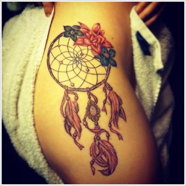 Illustrative Dream Catcher Tattoo Design  Tattoos Wizard Designs