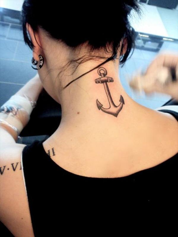 Initials and small anchor done by Nerdy Match Marco - Tattoogrid.net