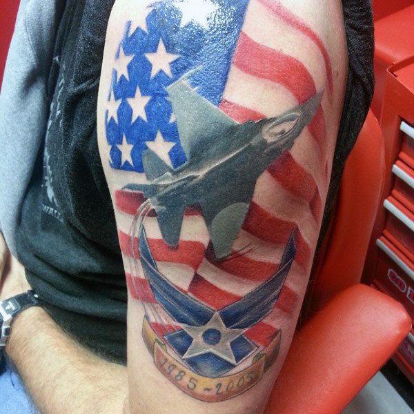 Air force american flag tattoo