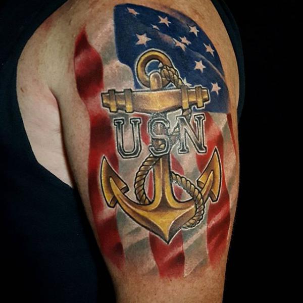 American flag navy tattoo