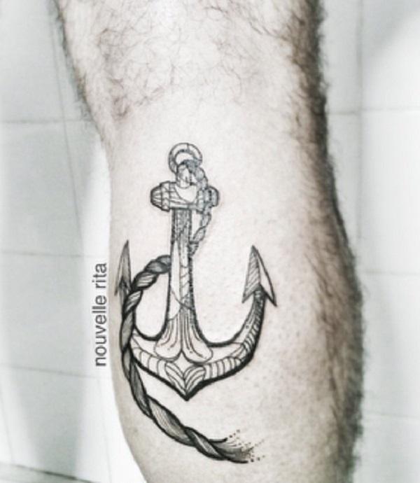 Linework - Simple Anchor on the calf