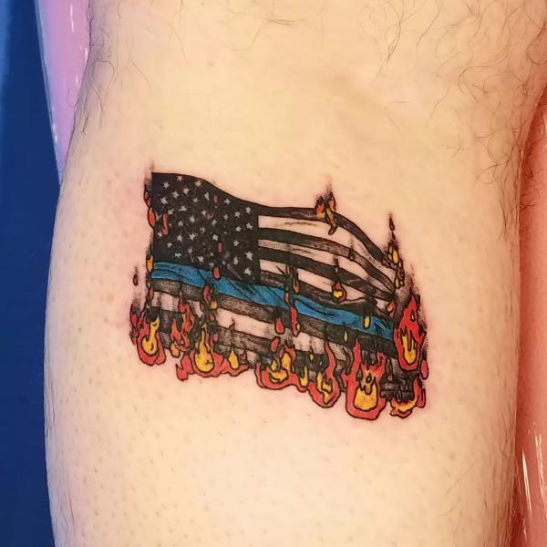 Flaming US Flag