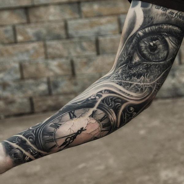 watch-and-eye-tattoo-on-full-sleeve-44