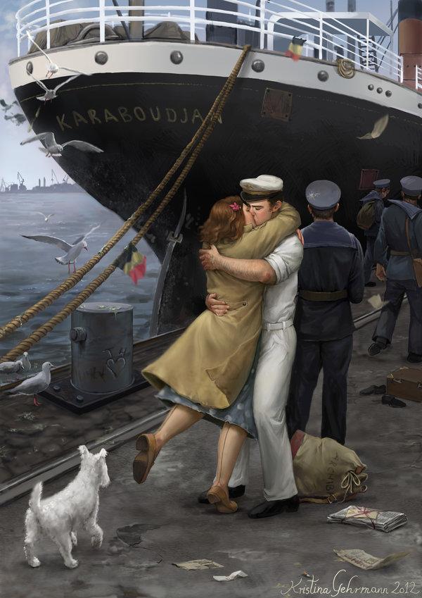reunion_at_ostend_harbour___homecoming___1945_by_Kristina Gehrmann