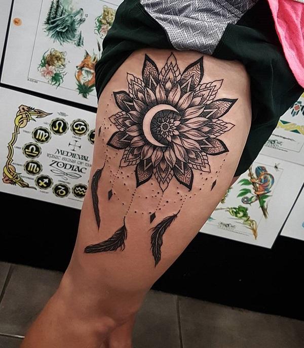 74 Best Dreamcatcher Tattoos On Thigh