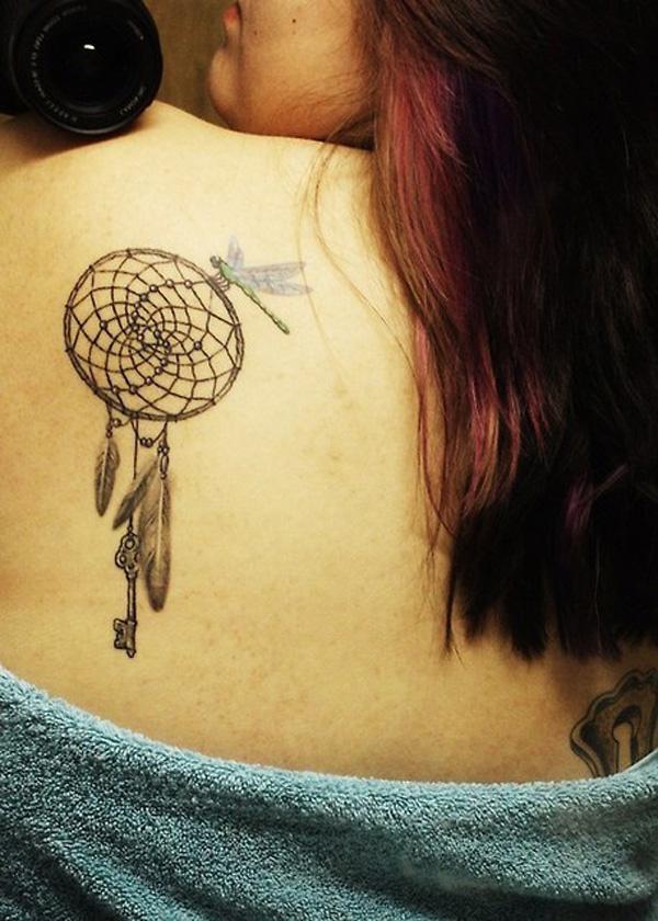 dragonfly tattoo A dragonfly perched on the wheel of the Dreamcatcher tattoo