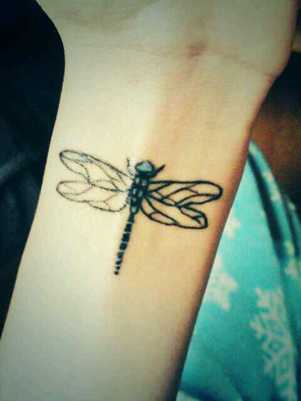 Buy Dragonfly Outline Temporary Tattoo Dragon Fly Insect Wrist Online in  India  Etsy