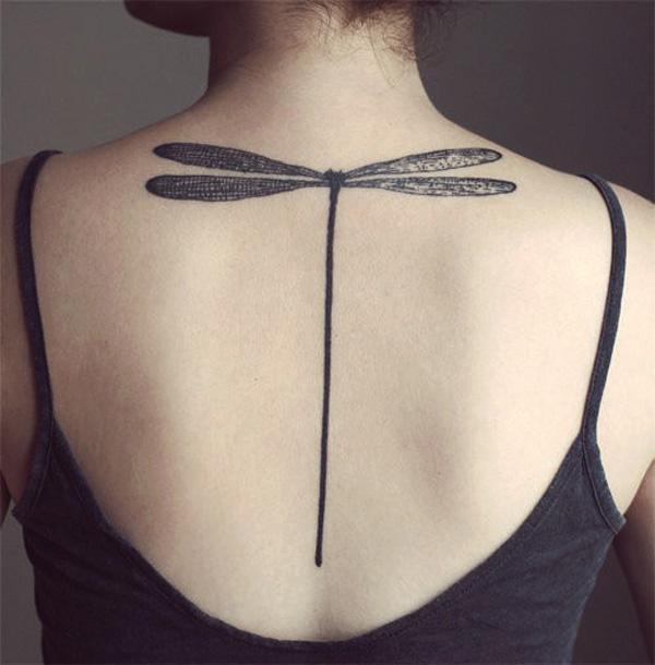 24 dragonfly tattoo Fashionable Dragonfly tattoo on back
