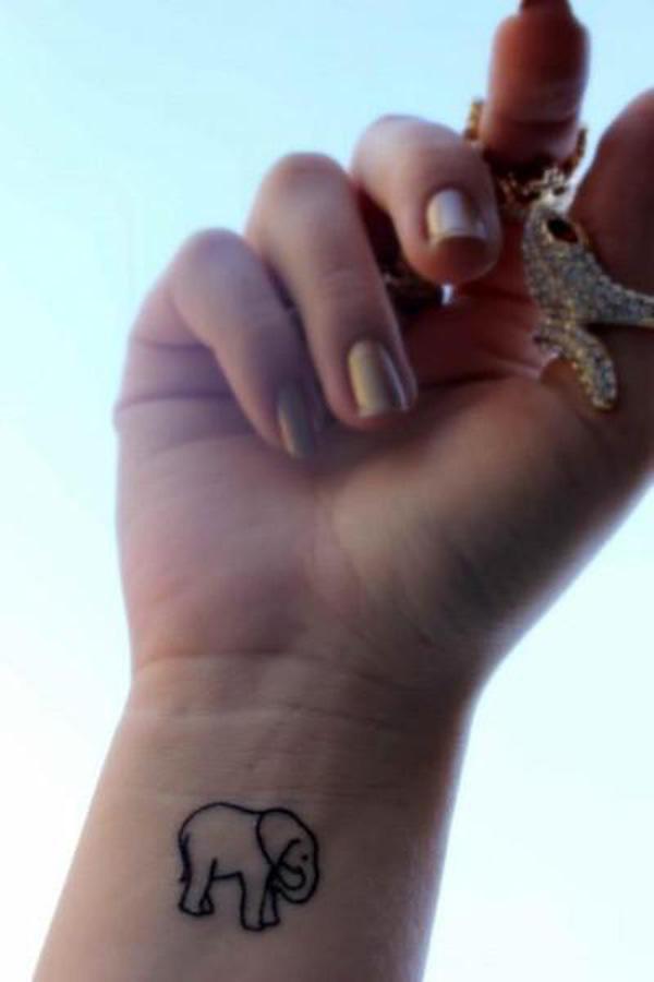 25 Little elephant tattoo Cute elephant wrist tattoo