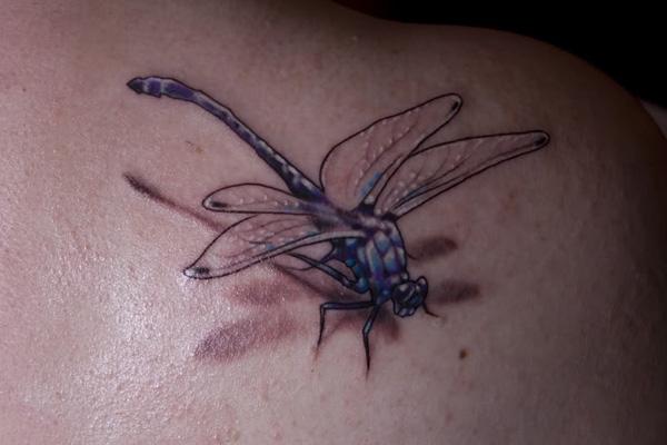 32 dragonfly tattoo 3D Dragonfly tattoo on back