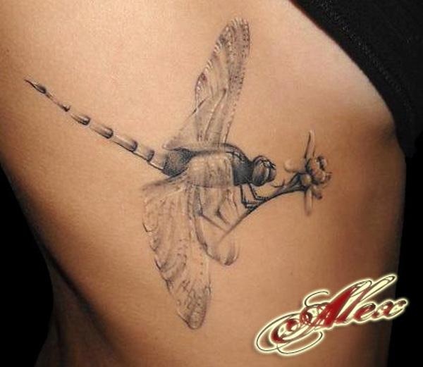 40 dragonfly tattoo Black and gray dragonfly tattoo