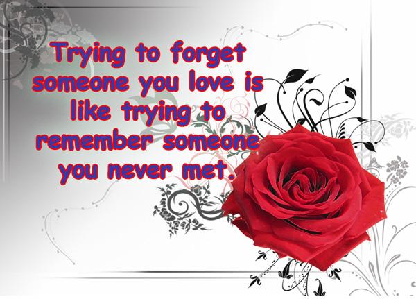 47 Trying to forget someone is like trying to remember someone you never met