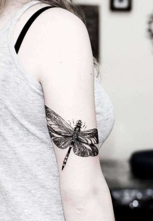 90 Feminine and Inspiring Dragonfly Tattoos for Women Art and Design