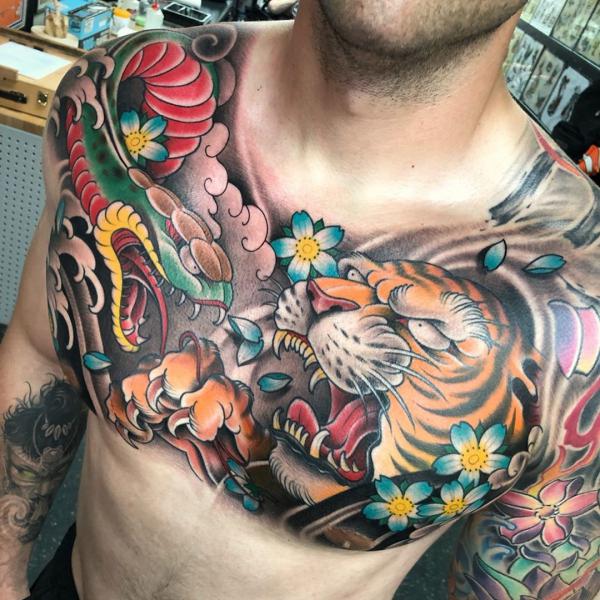 Tattoo by A D Pancho  Post 9203  Chest tattoo men Best cover up tattoos Japanese  tattoo designs