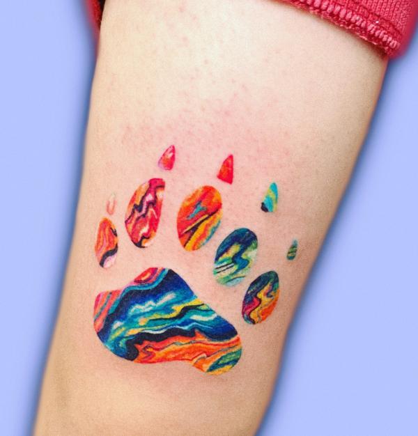Cool bear paw tattoo