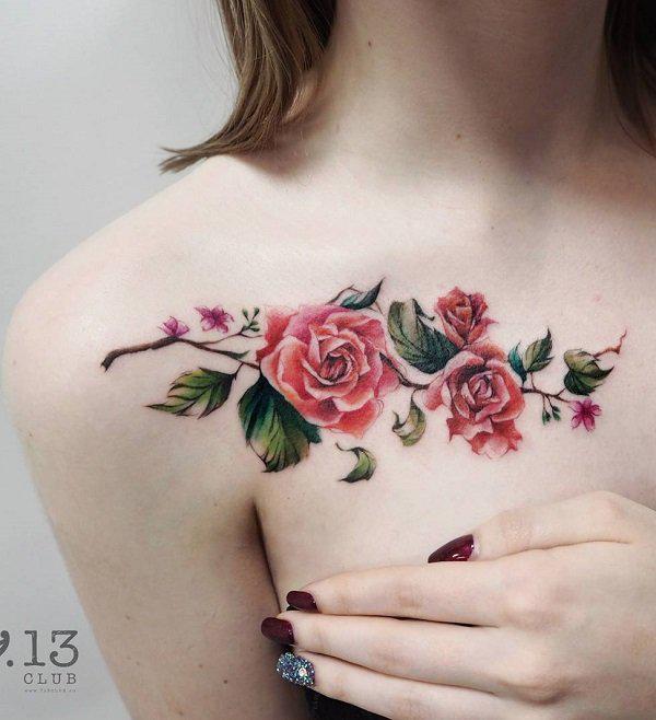 Buy Dark Moon Lace Flowers Temporary Tattoo Chest Tattoo Online in India   Etsy