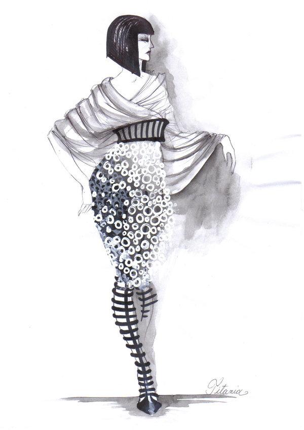 24 fashion sketches by Elke Ines Szilier