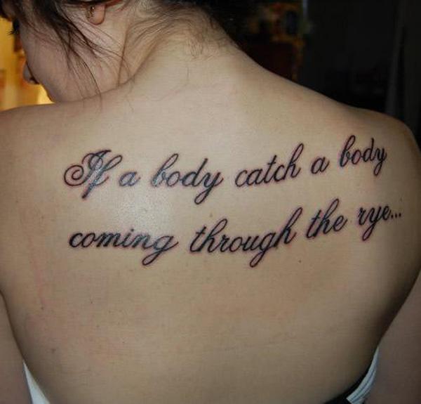 If a body catch a body coming through the rye tattoo