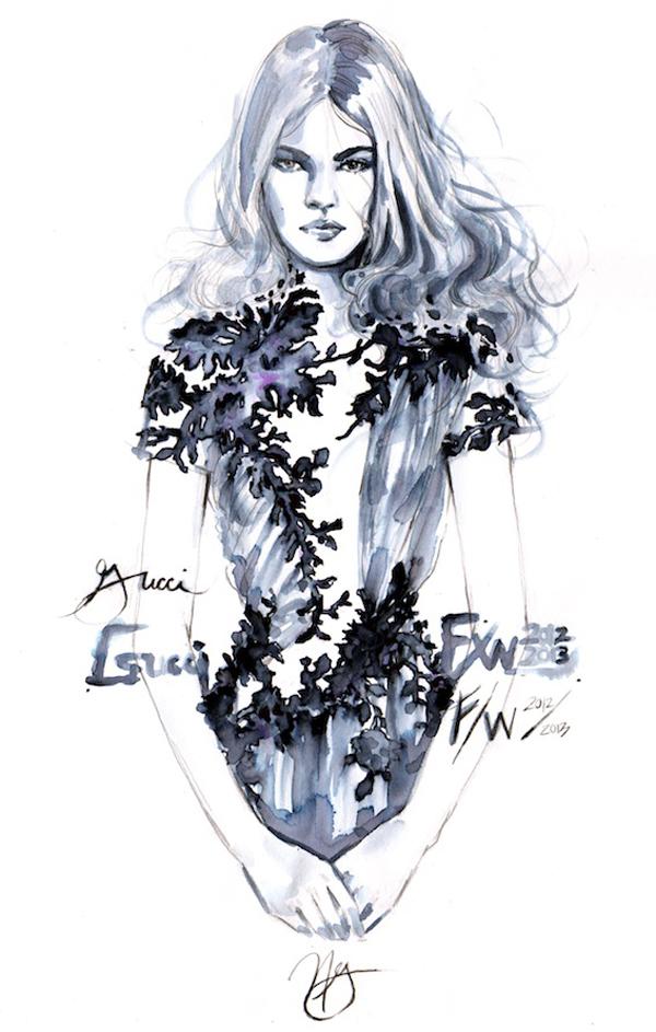 38 fashion sketches by Nicole Guice