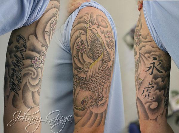 Japanese Half Sleeve Tattoo done by George Bardadim, Tattoo Artist...