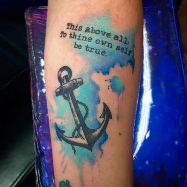 Anchor with the quote This above all To thine own self be true