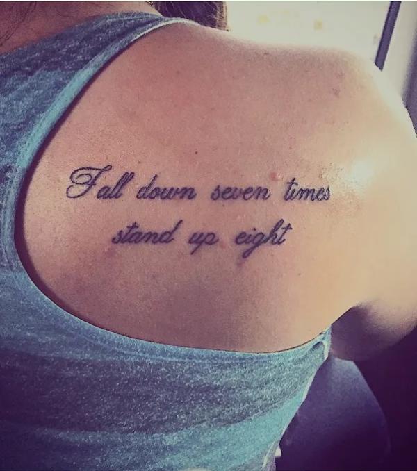 Fall down seven times stand up eight tattoo