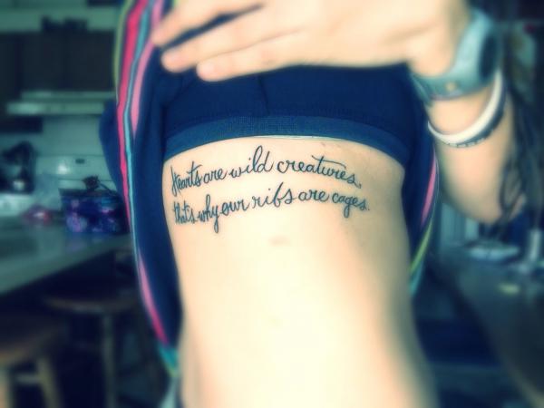 Hebrew Quotes Tattoo On Rib - Tattoos Designs