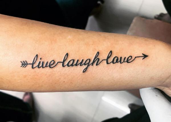 Live laugh love tattoo