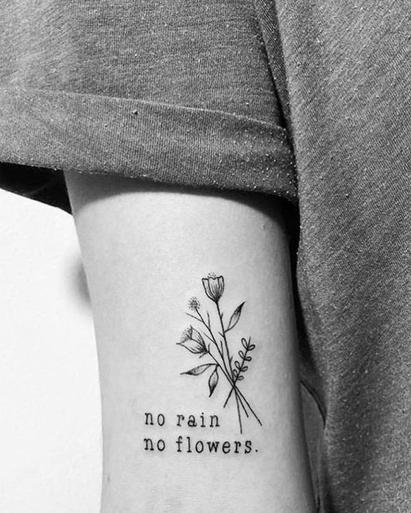 No rain no flowers tattoo